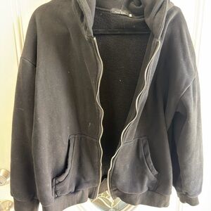 Black Zip-Up Hoodie Jacket